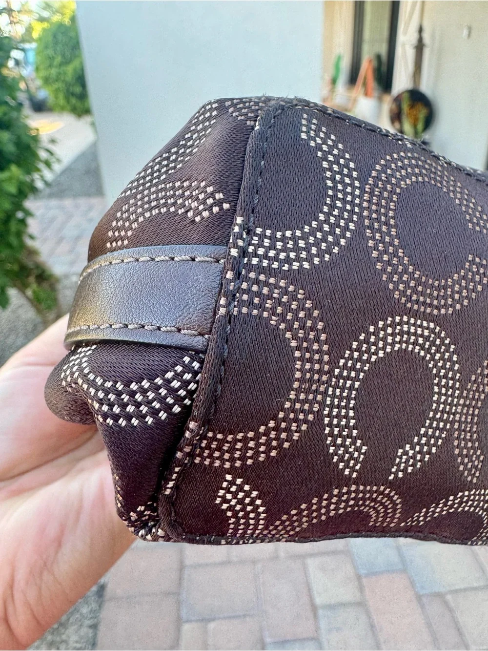 Coach Madison Op Art C Brown Signature Mini Hobo Shoulder Bag - Picture 7 of 14